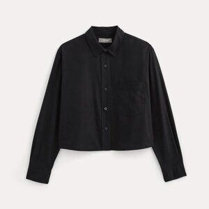 Everlane Women's Way-Short Shirt in Silky Cotton in Black, Size Extra Small
